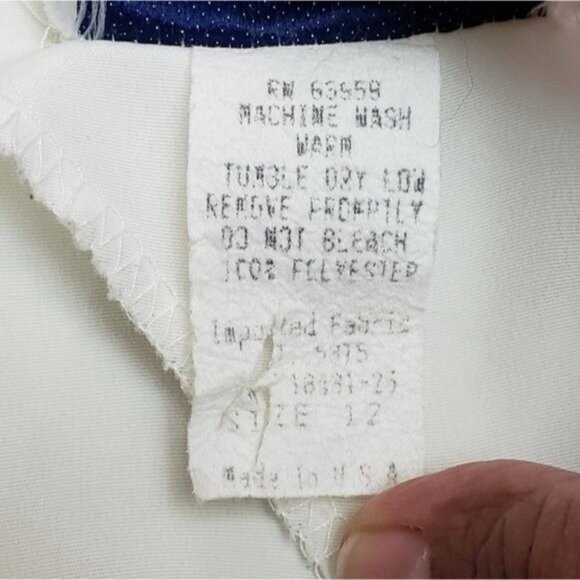 Impressions of California cream, short sleeve blouse, top, size: 12 - Picture 4 of 4